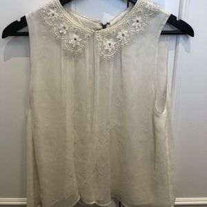 Alice and Olivia embroidered Peter Pan colour top